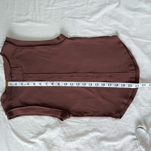 We The Free by Free People Brown Ribbed Tank Top Size Medium Sleeveless Stretch - Picture 7 of 7